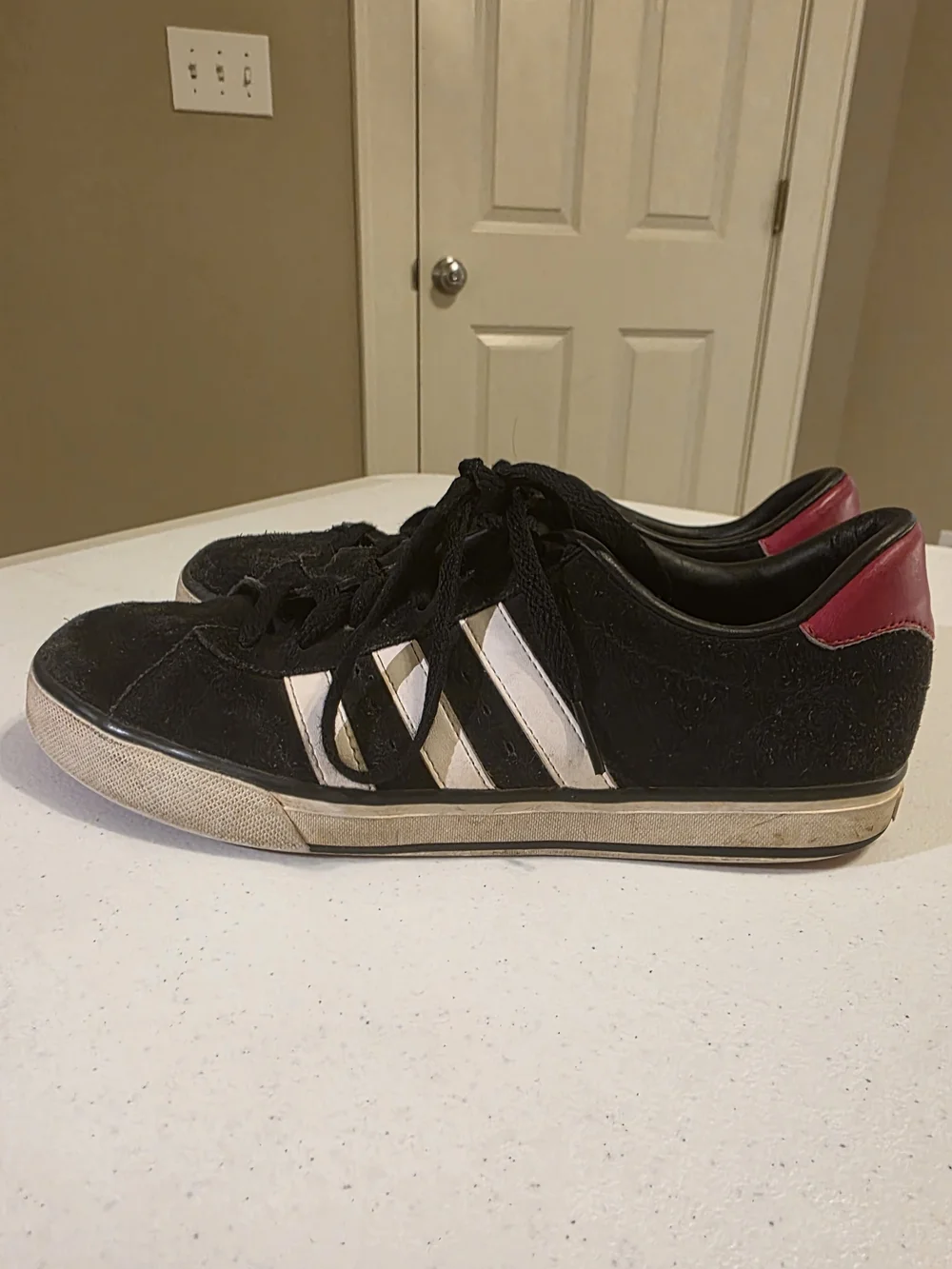 adidas Black Suede with White Insole
